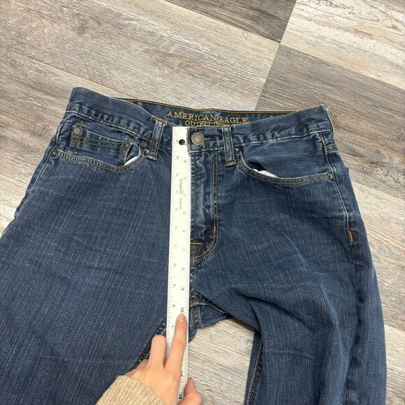 American Eagle Outfitters Dark Wash Blue Mens 31x30 Slim Fit Stretch Denim Jeans - Picture 10 of 12